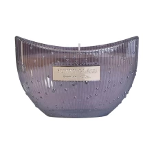 China Sunny new design colorful boat shaped glass candle holders manufacturer