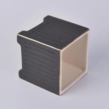 China Wholesales antique customized black square ceramic candle holders manufacturer