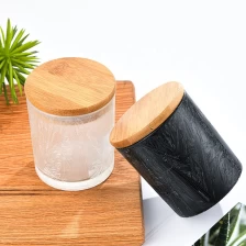 China black frosted pattern glass candle vessels luxury for home decoration manufacturer