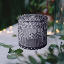 China wedding decor glass candle containers with lids manufacturer