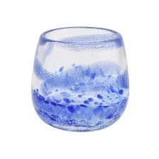 China Popular custom bubble clear empty glass candle holder manufacturer