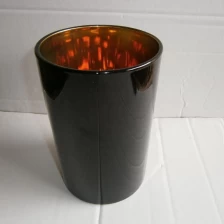 China Large votive glass candle jar with electroplating color manufacturer