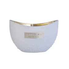 China Sunny new design white scented glass candle jar boat shape manufacturer