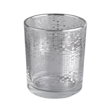 China luxury silver pattern glass candle jar manufacturer