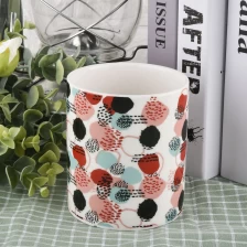 China 14 oz ceramic candle jar with decal printing manufacturer