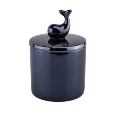 China animal ceramic candle jar with animal lid manufacturer