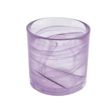 China luxury home decor purple glass votive candle jar manufacturer