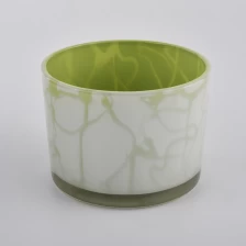 China New decoration for 3 wick glass candle containers manufacturer