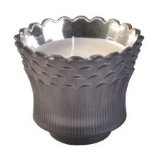 China Home decor grey feather custom luxury glass candle jars 10oz manufacturer