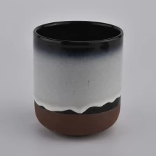 China round bottom matte ceramic candle jar bamboo lid manufacturer