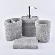 China Luxury grey cement bathroom accessories four sets hotel home use manufacturer