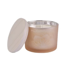 China Suppliers hot sales empty custom gold glass candle jars holder with lids manufacturer