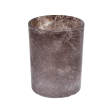 China Handmade amber cylinder scented glass candle jar holders 10oz manufacturer