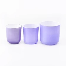 China hot sales purple color glass candle holders manufacturer