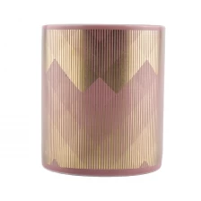 China home decor empty pink color ceramic candle holders manufacturer