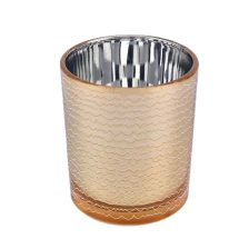 China Wholesales glass electroplating gold candle jars holder 8 oz 10 oz manufacturer