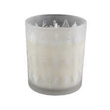 China white frosted glass candle jars for home decoration manufacturer