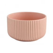 China luxury pink stripe ceramic candle holders manufacturer