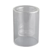 China luxury double wall glass candle holder manufacturer