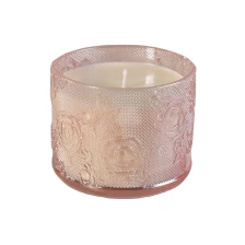 China Home decoration rose luxury votive glass candle holders manufacturer