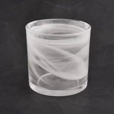 China mouth blown white glass candle jars for home decoration manufacturer