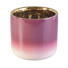 China Manufacturer custom electroplated ceramic empty candle jars 6oz 8oz manufacturer