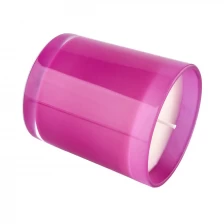 China Gradient color glass candle holders for candle wax manufacturer