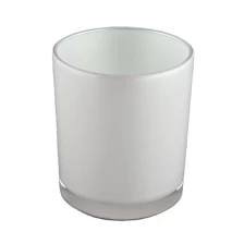 China white iridescent glass candle jars for scent candles manufacturer