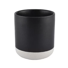 China Sunny black ceramic candle container with wood lid manufacturer