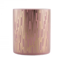 China luxury ceramic candle jars with gold pattern manufacturer