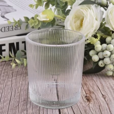 China luxury stripe pattern glass candle holder manufacturer