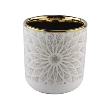 China Isolation of electroplating pattern on the ceramic candle jar manufacturer