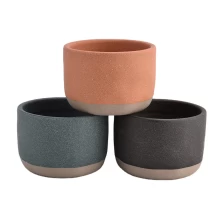 China luxury sandy rough decoration ceramic candle holder manufacturer