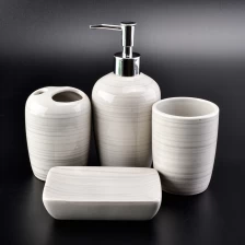 China glazing ceramic glass bath accessories sets ceramic bottle soap dish tumbler manufacturer