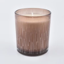 China Wholesale glass candle jars with sand surface manufacturer