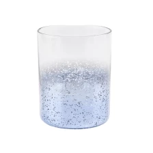 China glass candle vessels with mercury decorations manufacturer
