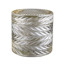 China luxury glass candle jar with candle lids manufacturer