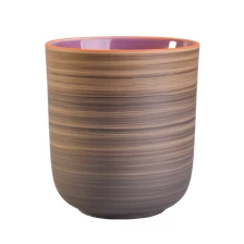 China New design amber luxury empty handmade ceramic candle jars 8oz 10oz manufacturer