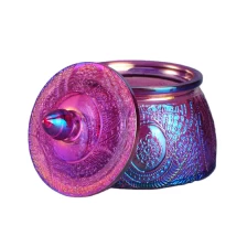 China Home decor scented luxury glass candle holder with lid 10oz 14oz manufacturer