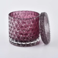 China Diamond glass candle jar with lids for home fragrance manufacturer