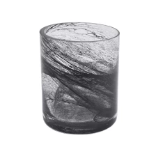China luxury home decor brush color glass candle jars manufacturer