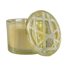 China Wholesales custom empty luxury glass candle vessel with glass lid manufacturer
