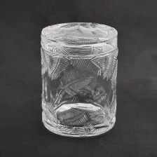 China leaf pattern glass candle holder with lid manufacturer