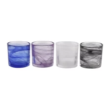 China luxury home decor frosted white glass candle jars manufacturer