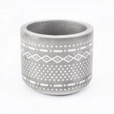 China 7oz engraving grey cement candle holder soy wax candle jar for home decor manufacturer