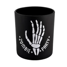 China luxury matte black glass jar candle holder manufacturer