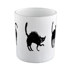 China White glass candle jars with black printing manufacturer