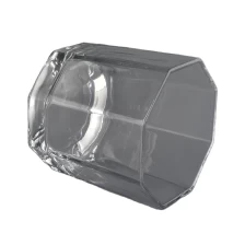 China octagon glass candle jar for home wax manufacturer
