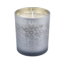 China frosted glass candle containers with gold color manufacturer