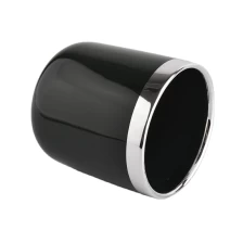 China luxury black ceramic candle jar manufacturer
